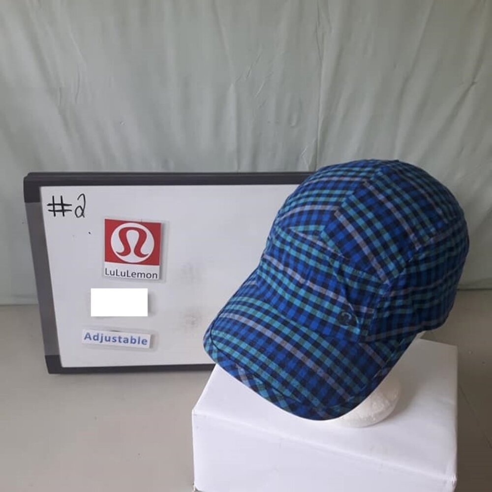 LULULEMON Adjustable Plaid Baseball Cap super Cute Blue and Green and Purple